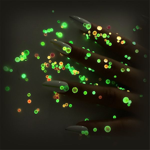 

250x fluorescent flatback sparkling nail rhinestones 3d tips decor beads