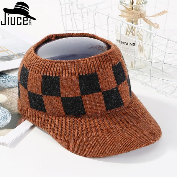 

women han edition of the new fashion wool hat winter double color block splicing character empty hat joker knitted cap casual, Blue;gray