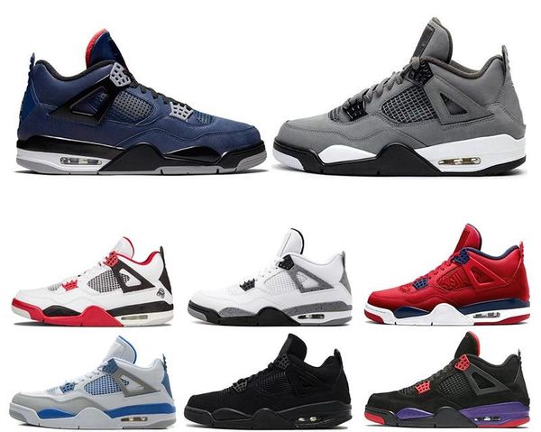 

designer 4 4s mens basketball shoes loyal blue what the cool grey bred black gum sneakers sports shoes size 40-46, White;red
