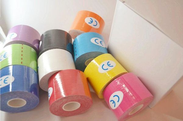 

5 pcs muscle stiker 5cmx5m sports bandage kinesiology tape physical kinesios basketball soccer active knee pain muscle taping, Black;gray