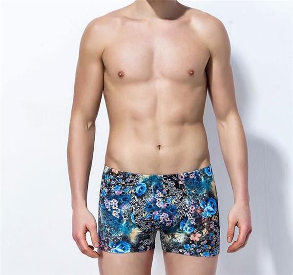 

print briefs designer lift hips boxers underwears males breatnable comfortable underpants man shorts mens 3d floral, Black;white