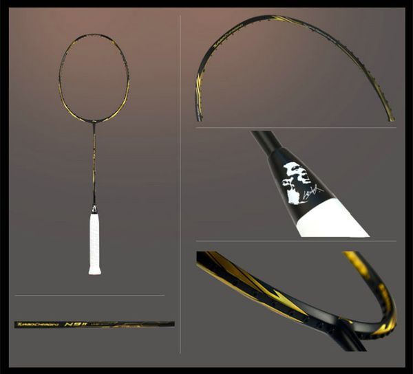 

li-ning turbo charging n9 ii black golden fu haifeng badminton national team racquet high elasticity carbon racket line completion perfect85