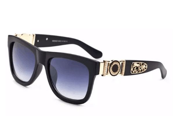 

fashion luxury 426-2 new brand round designer classic lion head queen style sunglasses uv400 metal men women sun glasses, White;black
