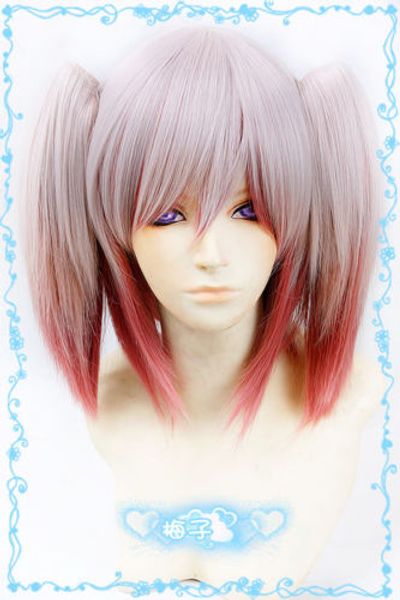 

hamatora мед/hanii 3colors mix короткие косплей парик 2clips хвостики, Black