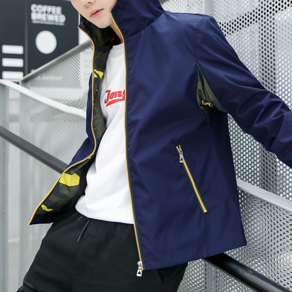 

port& jacket men print fashion 2019 spring windbreaker overcoat male casual outwear hip hop streetwear coats, Black;brown