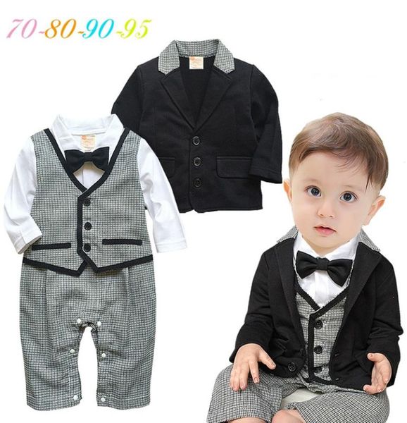 

new autumn style children's clothing set baby boys gentleman clothes kids clothes long sleeve rompers 2pcs sets cotton 8sets/lot, White
