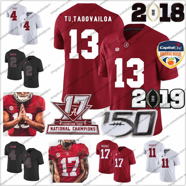 

alabama crimson tide 13 tua tagovailoa 17 jaylen waddle 4 jerry jeudy 3 ridley 2 jalen hurts price s-3xl