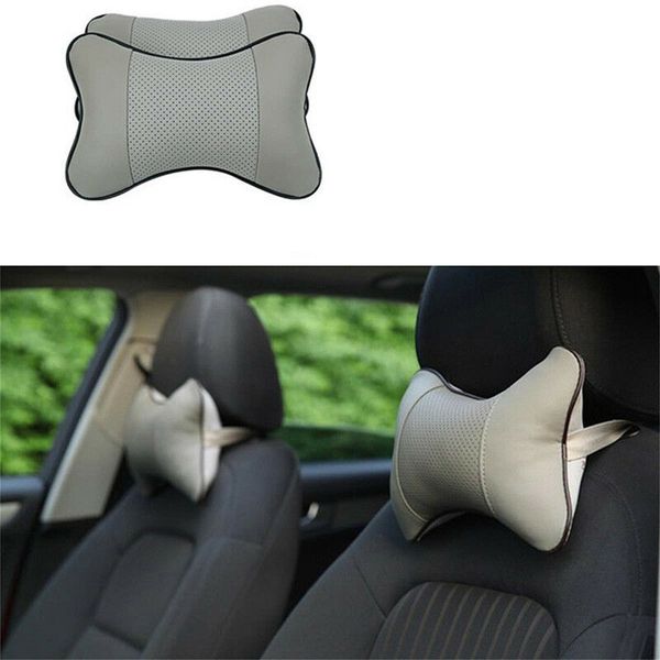 

support car pillow foam cushion black 2pc car seat pad pillow pu leather