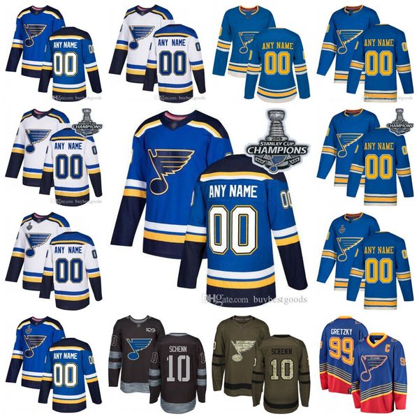 

2019 stanley cup final st louis blues hockey jersey oskar sundqvist vladimir tarasenko alex pietrangelo jake allen colton parayko binnington, Black;red