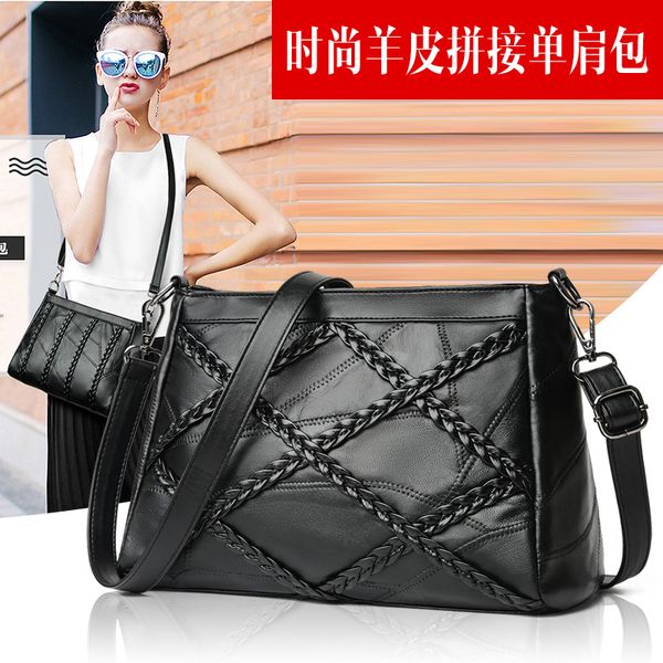 

кожаная женская сумка одно плечо shell bag мода наклонная мягкая кожаная сумка