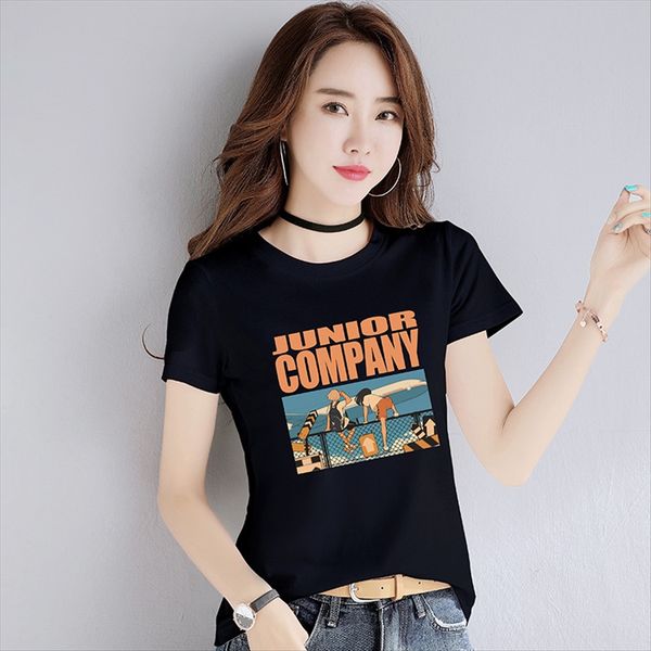 

2020 summer casual fashion short-sleeved t- women's base shirt shirt printed women's short-sleeved t-shirt, White