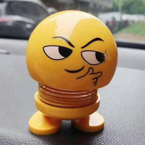 

Hot Emoji Car Decoration ABS Funny Emoji Shaking Head Dolls Automobile Dashboard Decoration Creative Smiley Cute Shy Expression Decor Toys
