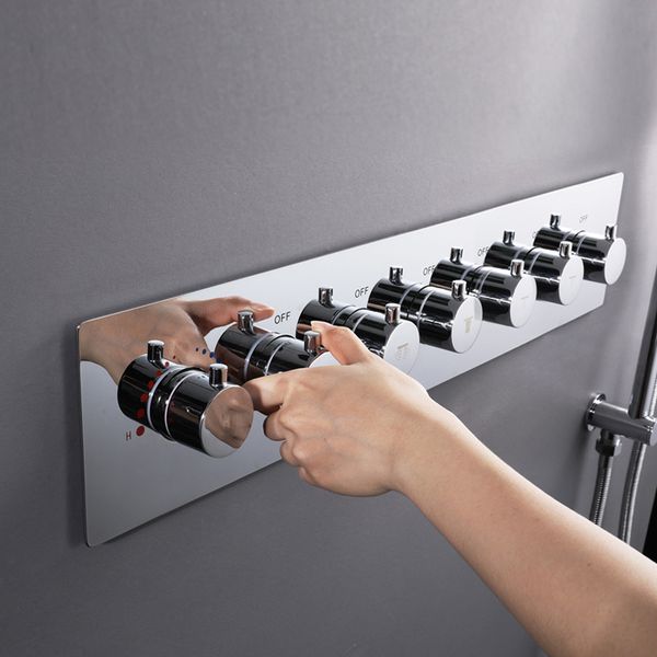 

big water 4/5/6 functions shower mixing valves thermostatic mixer faucet flow shower faucet brass chrome shower controller