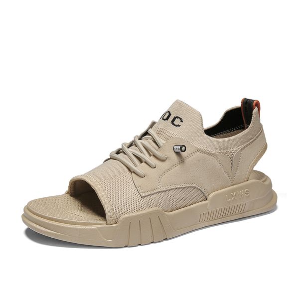 

new summer breathable sandals for men casual non-slip sandal shoes fashion comfortable flat footwear zapatos hombre dropshipping, Black