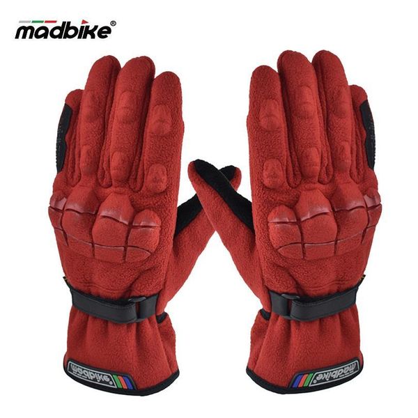 

madbike новейший мотоцикл перчатки зимы теплые moto guantes мототехники motocicleta мотоцикл ciclismo 100% ветрозащитный, Black
