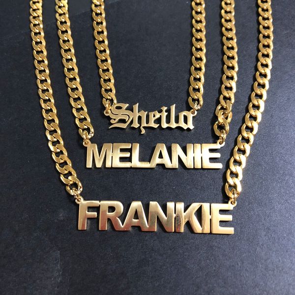 

custom necklace personalize choker necklace women stainless steel pendant fascinating name necklace man jewels boyfriend husband, Silver