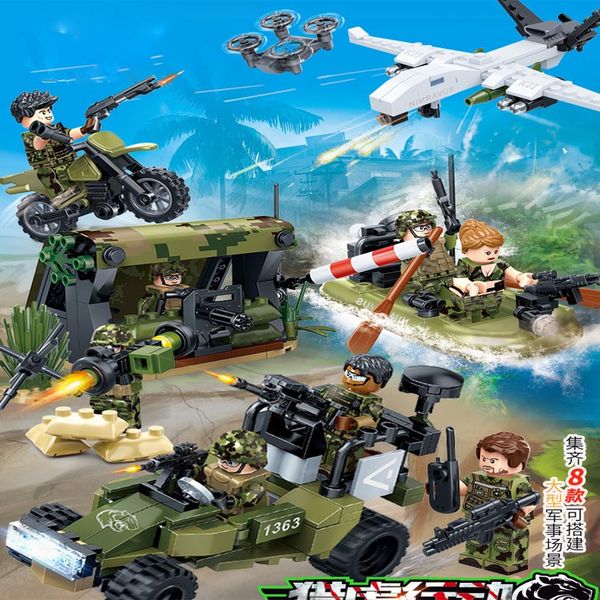 

8 стилей в одной серии специальных солдат супер строительных блоков небольшие кусочки построения блоков головоломки детские игрушки строител