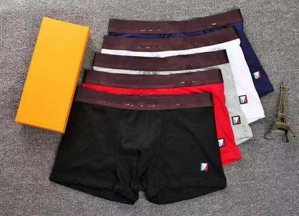 

sell 5 colors printing mens thin underwear male boxers pure cotton breathable underpants mens casual briefs b104182d, Black;white
