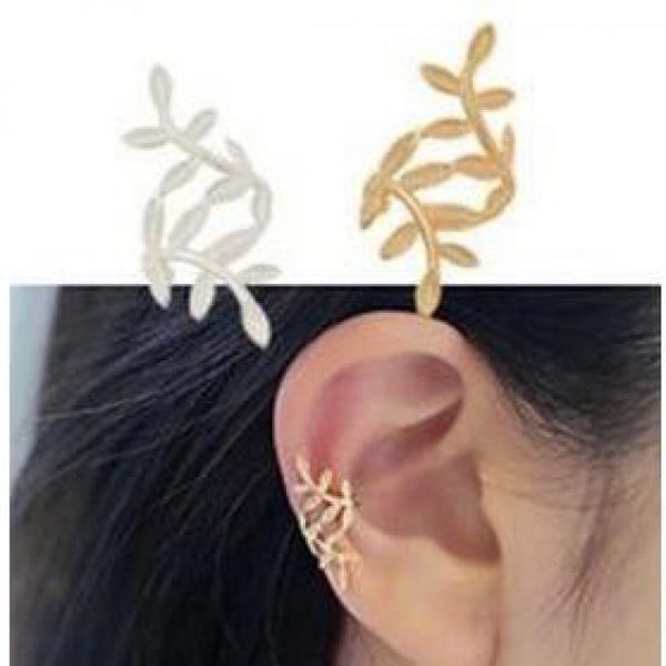 

1pc ms. wholesale europe and the united states fashion retro spread leaves ear clip earrings punk temperament without ear hole, Silver