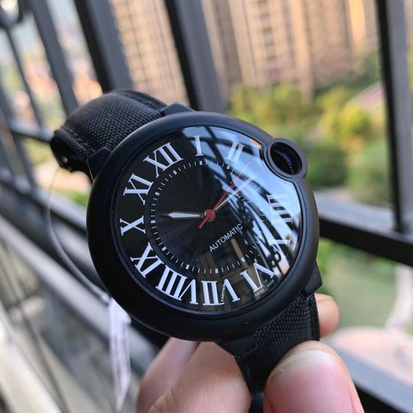 

fashion relogio masculino watches men stainless steel case leather watch automatic business wristwatch reloj hombre full black clock, Slivery;brown