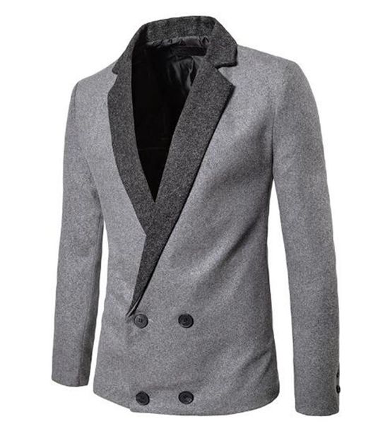 

мужчины весной и осенью новая британская европейская мода и личность код сплайсинга двубортный пиджак m-2x, White;black