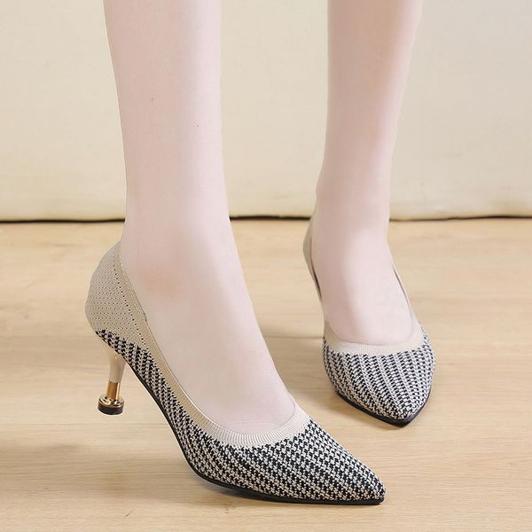 

2019 autumn new women's single shoes korean fashion fine with shallow mouth pointed high heels wild casual work shoes, Black