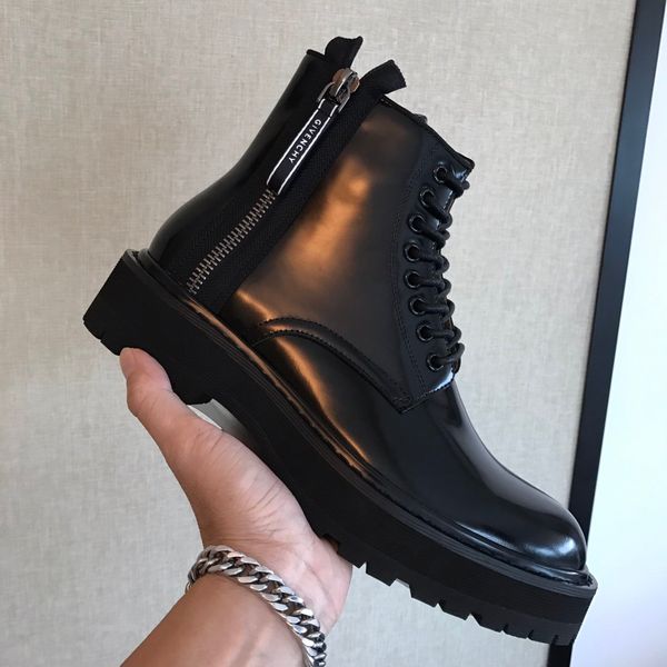 

brand men's shoes mens ankle lace casual botas fashion handmade leather comfortable fur men's boots men's design shoes luxury, Black