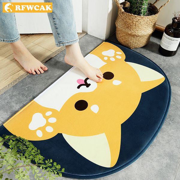 

rfwcak cat printed door mat floor carpet kitchen anti-slip rug welcome entrance doormat outdoor tapete para sala home decoration