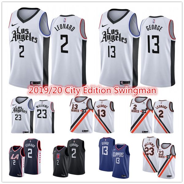 

men's los angeles clippers jersey la kawhi 2 leonard paul 13 george lou 23 williams nba the city 100% stitched basketball jerseys, Black;red