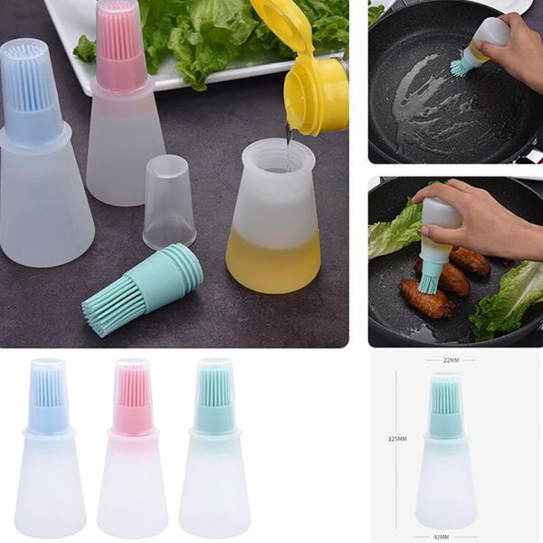 

1pc outdoor tableware high temperature resistant oil bottle silicone brush kitchen outdoor tool barbecue brush