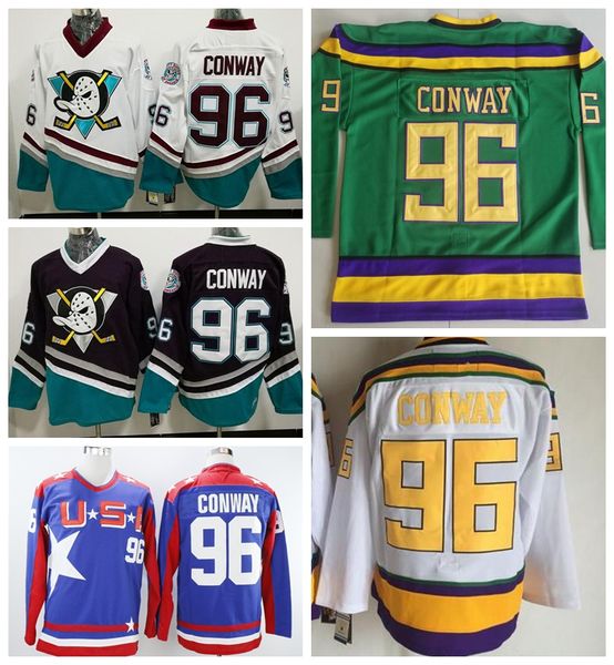 

мужчины продажа movie 96 чарли conway anaheim ducks трикотажные изделия хоккей 1993 винтажная для любителей спорта все прошитой главная фиол, Black