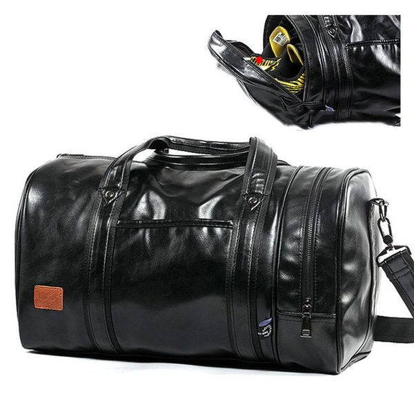 

2019 men pu leather gym bag women shoulder bags sports handbag crossbody bags for travelling training storage shoes xa517wd
