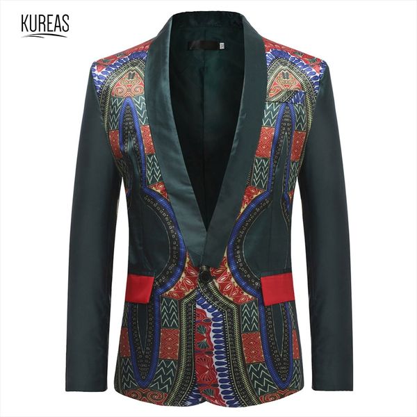 

kureas men dashiki blaze african clothing tribal print casual cardigan jacket clothes fashion coat africa suits, Red