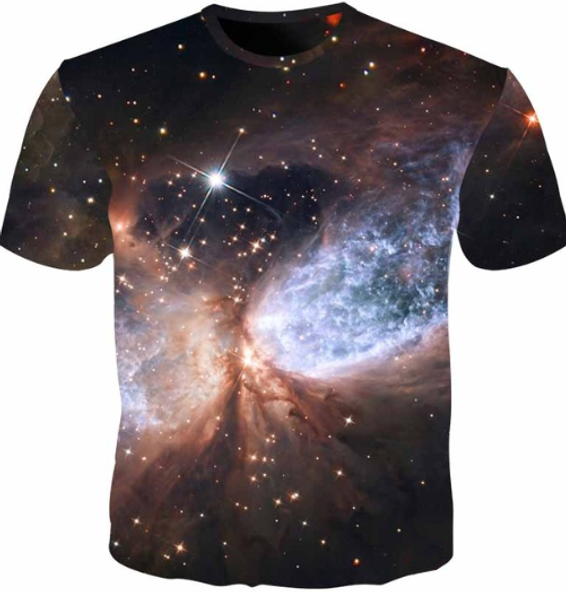 

новые смешные мода galaxy space футболка 3d печати мужчины/женщины мужская смешно лето круглый воротник с коротким рукавом повседневная топы, White;black