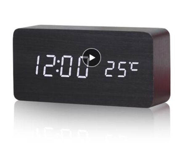 

alarm clocks with thermometer wood wooden led clocks digital table clock electronic clocks desk & table clock