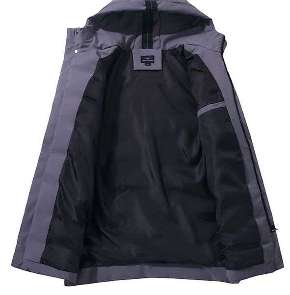 

winter hooded solid color mens down causal thick boys jackets mens middle long parkas with hat fashion mens outerwear, Black