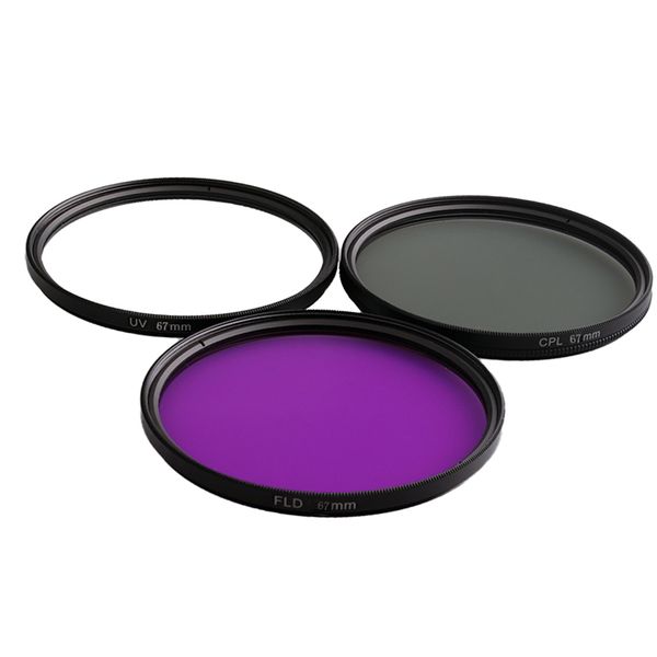 

67мм мульти стекла с покрытием фильтры kit: uv + cpl + fld объектива фильтр для canon
