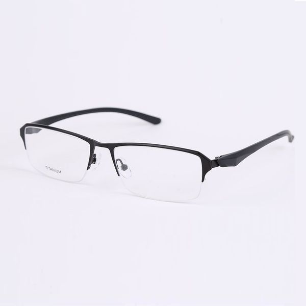 

2020 fashion men's eyeglasses frames optical eye glasses frame for men myopia prescription glasses half metal spectacles eyewear, Black