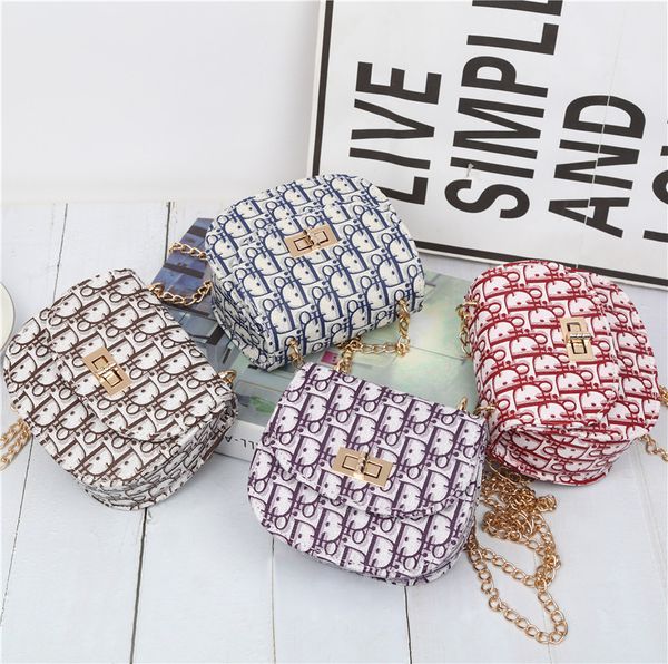 

kids handbags fashion baby girls mini princess pruses classic printed lovely kids cross-body bags birthday gifts, White