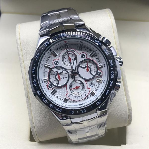 

Newest men luxury business EF watch all pointer work stainless steel chronograph quartz watches king formula casual f1 monaco g100 g110 100