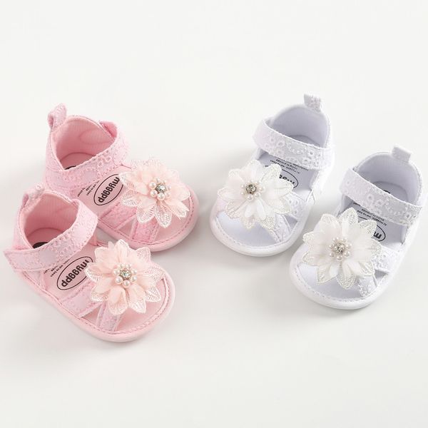 

baby girls pearl flower lace pre-walkers crib princess baby cotton first walkers infant toddler solid soft soled newborn shoes, Black;red