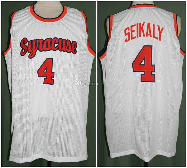 Syracuse Orange College 4 Rony Seikaly Белая классическая баскетбольная майка в стиле ретро, мужские трикотажные изделия с номером и именем на заказ
