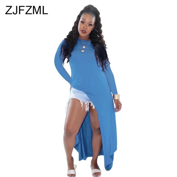 

fashion big split bandage dress women round neck long sleeve club party vestidos 2020 new plus size ankle-length wrap dress, Black;gray