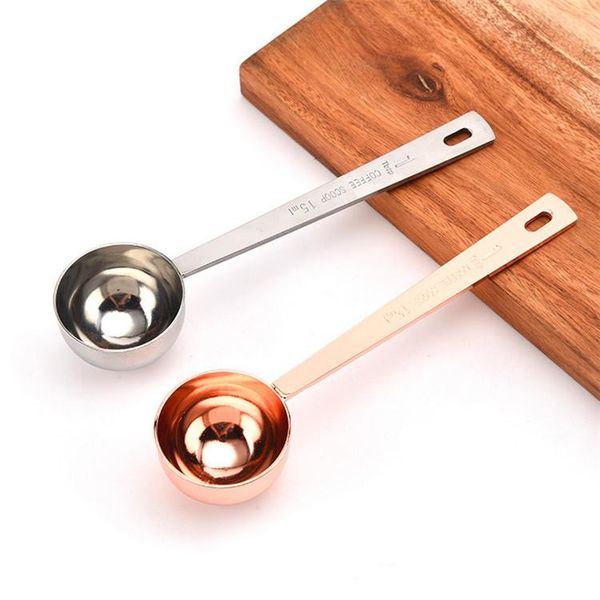 

2020 15ml Small Coffee Scoop Measure Spoon Scale Stainless Steel 304 Material Silver Rose Gold Measuring Tool