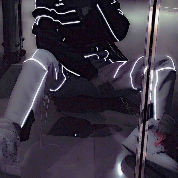 

119ss ambush 3m reflective stripes sweatpants hip hop street fashion track pants vintage casual trousers men ab women sport new fashion, Black