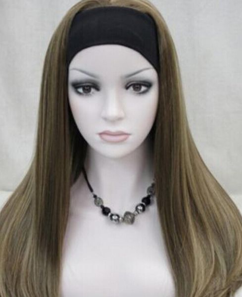 Wig Ll 001672 Brown Blonde Mixed Long Women Daily 3 4 Half