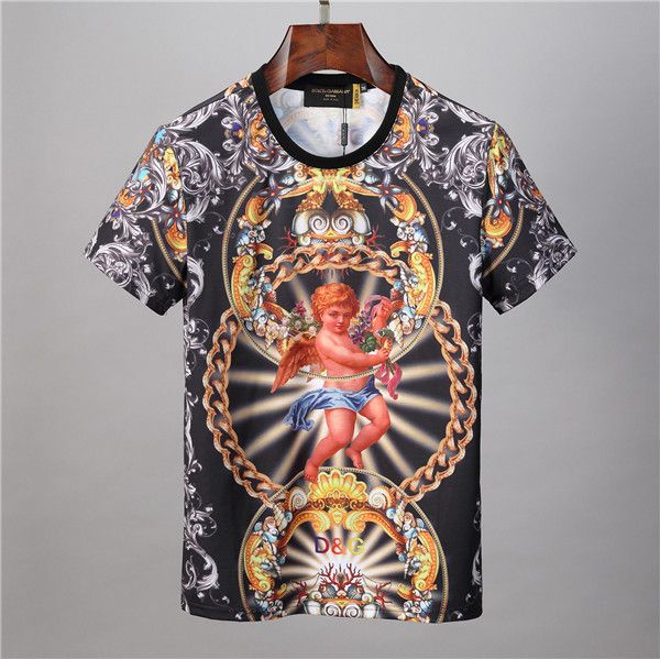 

2020 summer european and american cross-border foreign trade men's clothing round neck slim short-sleeved t-shirt @2055, Gray