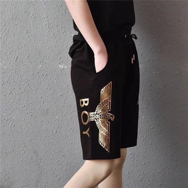 

gold eagle loose mens shorts luxury sliver plane print designer short pants sports fashion mens trousers, White;black