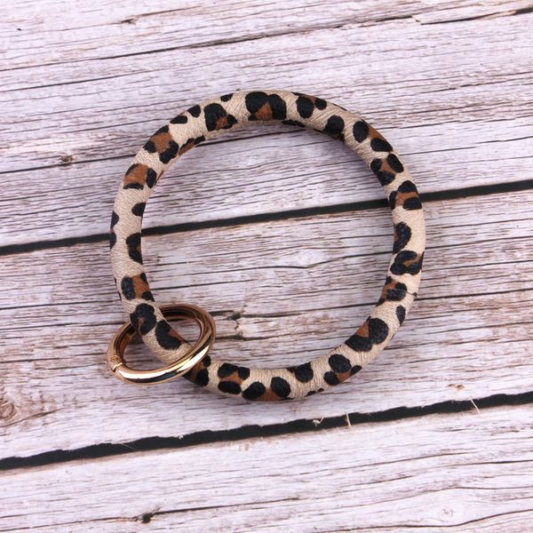 

2019 round leather wrap bangle bracelet wristlet bag car fob holder bangles keychain wholesale, Black