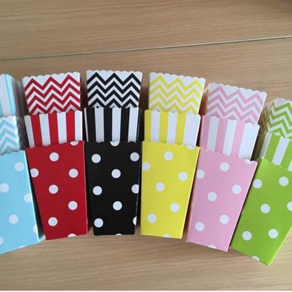 

new 12pcs rich color/style popcorn box party supplies popcorn box birthday party supplies party//retro/hollywood/movie/treat